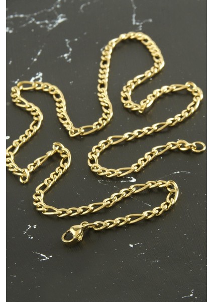 Oval Zincir Çelik Kolye 55 cm