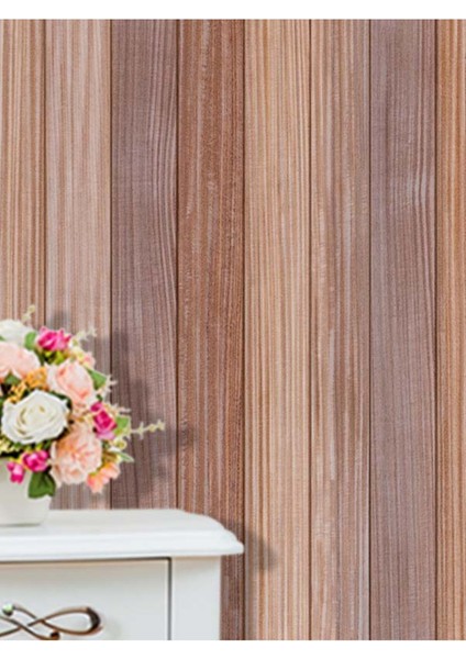 En x Boy Dokulu Ahşap Desenli Isı ve Ses Yalıtımlı Sağlıklı Tekstil Duvar Kağıdı