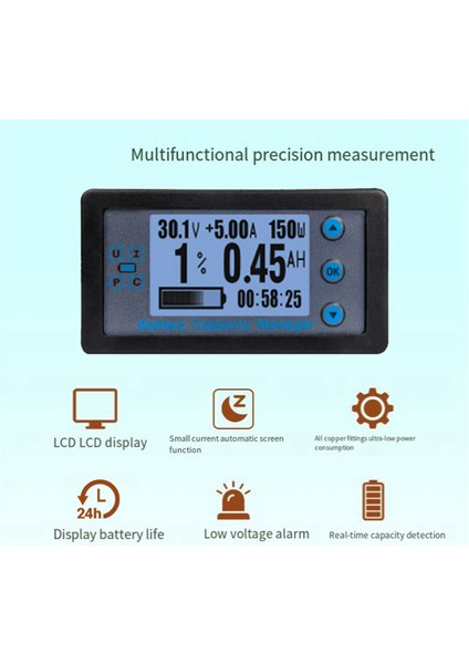 VA9510 Pil Kapasite Yöneticisi LCD Dijital Voltaj Akım Güç Ölçer Pil Kapasitesi Coulometre 120V 100A (Yurt Dışından) fırsatları