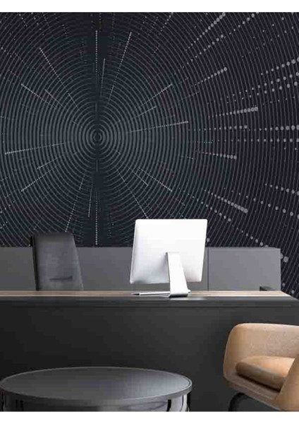 3 Boyutlu Çizgili Işık Ağı Desenli Isı ve Ses Yalıtımlı Sağlıklı Tekstil Duvar Kağıdı fiyatları