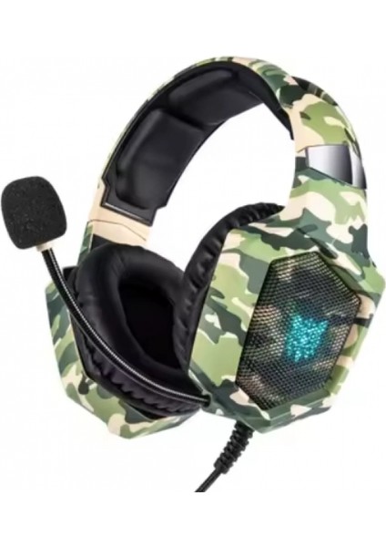 Yeşil K8 Kamuflaj Kulaklık