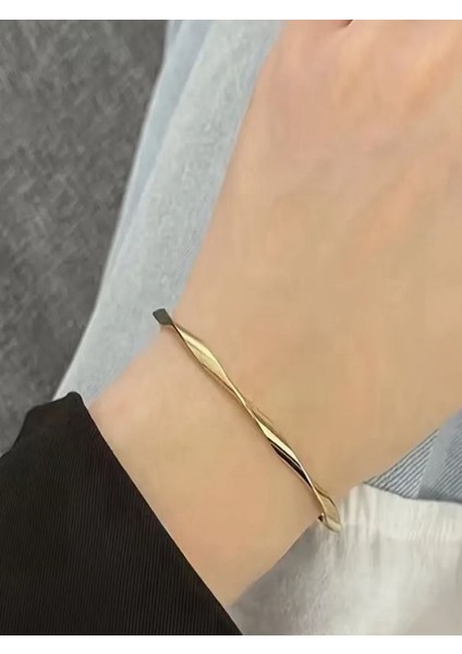 Kc Altın Kaplama Dalgalı Bileklik