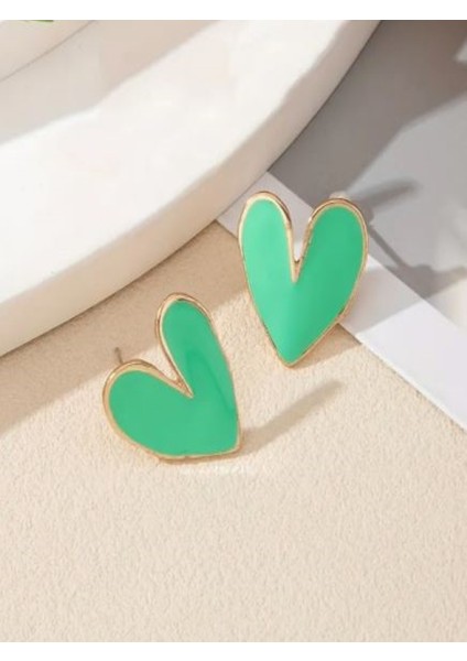 1 Çift Kalpli Küpe-18K Altın Kaplama fırsatları