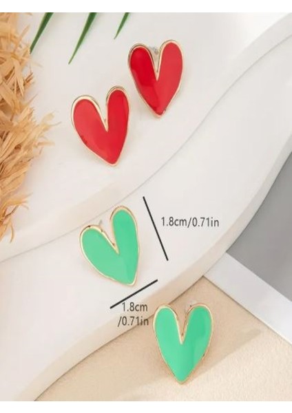 1 Çift Kalpli Küpe-18K Altın Kaplama indirimleri