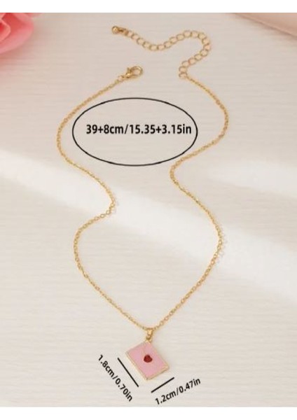 Kalpli Pembe Zarf Kolye modelleri