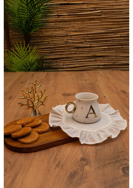 Rufle | 6 Parça Fırfılı Kahve Sunum Seti 22 x 22 fırsatları