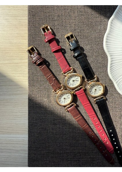 Retro Minimal Deri Kordon Vintage Kadın Kol Saati fırsatları