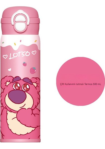 Çocuk Termos Bardağı Yüksek Görünümlü Sevimli Pipetli Su Bardağı Taşınabilir Su Isıtıcısı (Yurt Dışından)