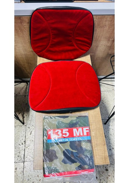 Massey Ferguson 135 Asgari Branda ve Düz Kırmızı Koltuk Kılıfı