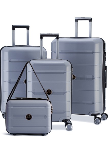 My-Pp 4'lü Tekerlekli Kırılmaz Set Valiz Polipropilen Süper Esnek Kırılmaz Tekerlekli Valiz Bavul Seyaha Valiz Seti