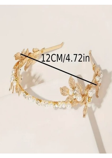 İncili ve Taşlı Yaprak Dekorlu Helenistik Gelin Tacı fırsatları