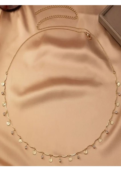 Taşlı ve Deniz Kabuklu Altın Rengi Bel Zinciri indirimleri