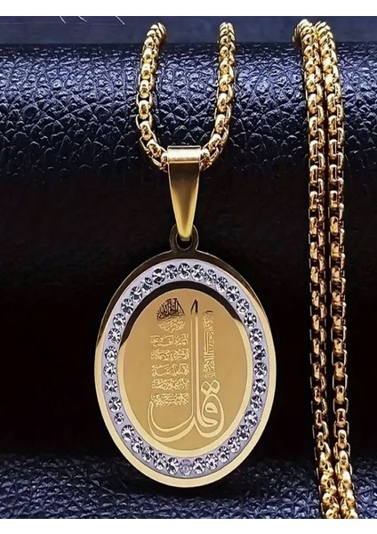 Arapça Paslanmaz Çelik Kolye-18K Altın Kaplama indirimleri