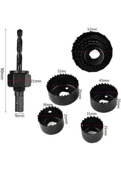 6 Parça Demir Ahşap Alçıpan Delme Buat Açma Seti (5332) indirimleri