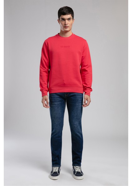 Noahes Erkek O Yaka Sweatshirt Kirmizi