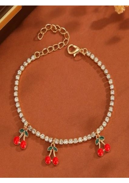 1 Ad Kiraz Charmlı Taşlı Bileklik