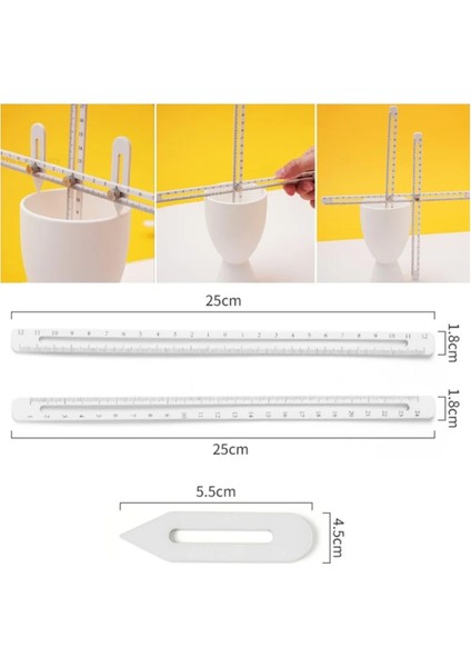 Seramik Ölçüm Kuralı Combo Tool Set Çok Fonksiyonlu Derinlik/kalınlık/kalibre Ölçüm Cetveli Çamur Araçları (Yurt Dışından) fırsatları