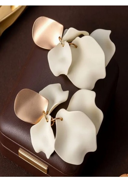 Şık Gül Çiçeği Sallantılı Küpeler
