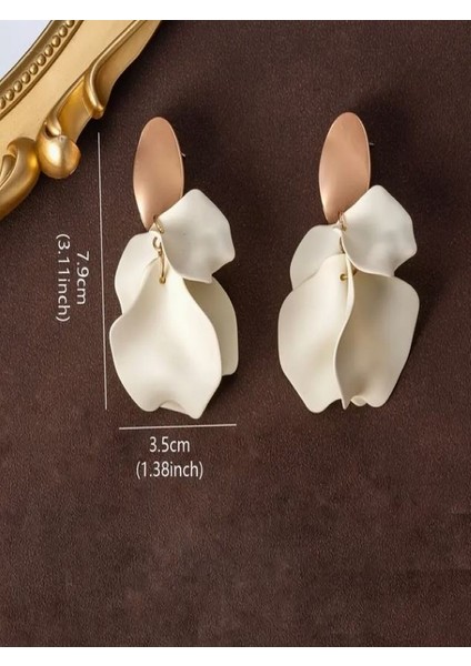 Şık Gül Çiçeği Sallantılı Küpeler