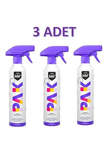 3 Adet Selsil Pak 500 ml Mucize Köpük Sprey Yağ Sökücü