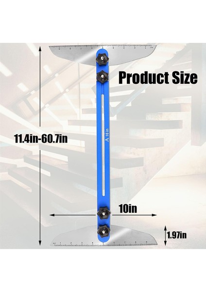 Merdiven Treads Gauge Şablon Aracı, Merdiven Jig, Ölçüm Merdiven Aracı, Merdivenler Için Raf Scribe Aracı, Alçıpan Mavisini Kesmek (Yurt Dışından) indirimleri