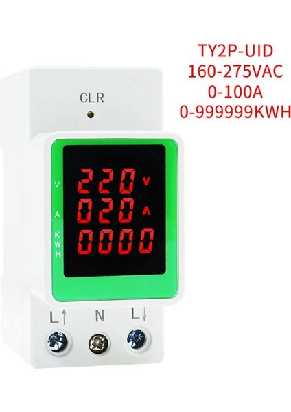 3ın1 100A AC160-275V Voltaj Akım Kwh Elektrik Enerji Monitörü Ölçer Volt Amp Voltmetre Ammetre Wattmetre Dın Ray (Yurt Dışından) modelleri