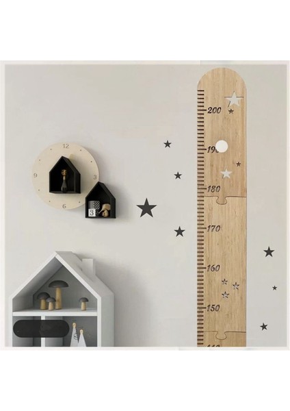 Çocukların Ahşap Yükseklik Hükümdarı Çocuk Odası Patchwork Ahşap Yıldız Büyüme Ölçüm Cetvel Yükseklik Cetvel (Yurt Dışından) fırsatları
