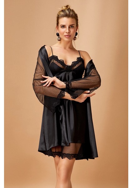 Mdb Nurteks 5310 Saten Gecelik Sabahlık Takımı