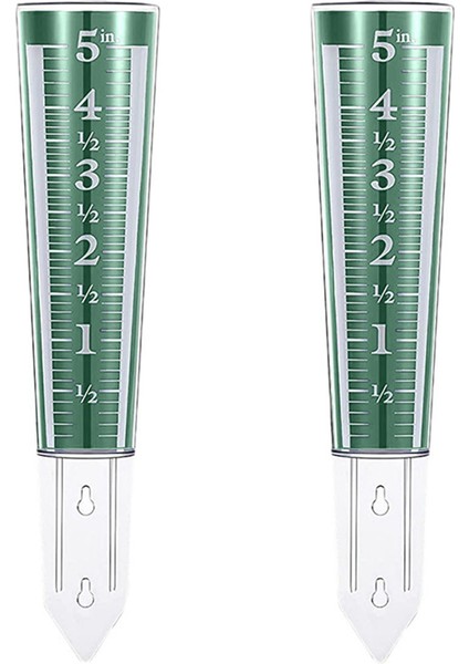 5 Inç Kapasiteli Yağmur Göstergesi Büyütülmüş Ölçekli Dış Mekan Yağmur Ölçer ve Bahçe Veranda Avlusu 2 Paketi Yeşil (Yurt Dışından)