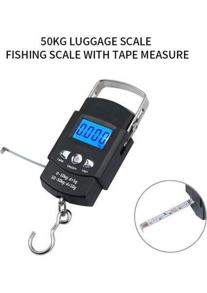 1pcs 50KG Seyahat Ölçeği Cetvel ile Dijital Balıkçılık Ölçeği Yüksek Hassas Balıkçılık Ölçeği Pil Yok (Yurt Dışından) fırsatları