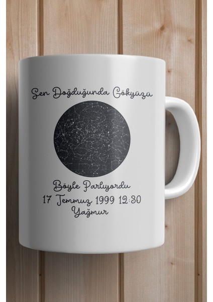 Yılbaşı Hediyesi Kişiye Özel Yıldız Haritası Baskılı Kupa Bardak fiyatları