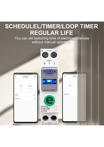 Tomzn TOB9E-63M Ewelink 110V 220V Wifi Akıllı Enerji Ölçer Kwh Ölçüm Izleme Devre Kesici Zamanlayıcı Röle Akıllı Ana Sayfa 63A (Yurt Dışından) indirimleri