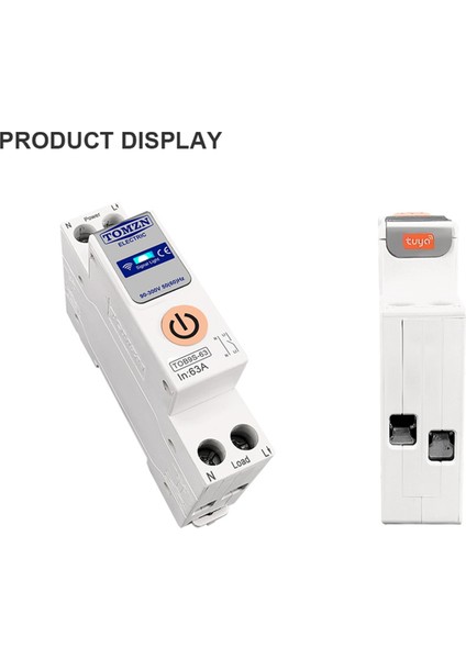 Tomzn TOB9S-63 Ölçme Tuya Smartlife 1p+N Wifi Smart Switch Enerji Ölçer Devre Kesici Zamanlayıcı Rölesi Mcb (Yurt Dışından) modelleri