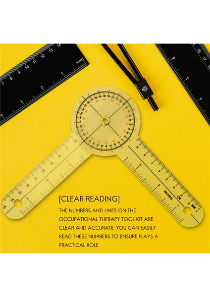 3 Parçalı Gonyometre 6/8/12 Inç Mesleki Terapi Pregractor Aracı Ölçüm Açısı Hükümdarını 360 Derece Evrensel (Yurt Dışından) indirimleri