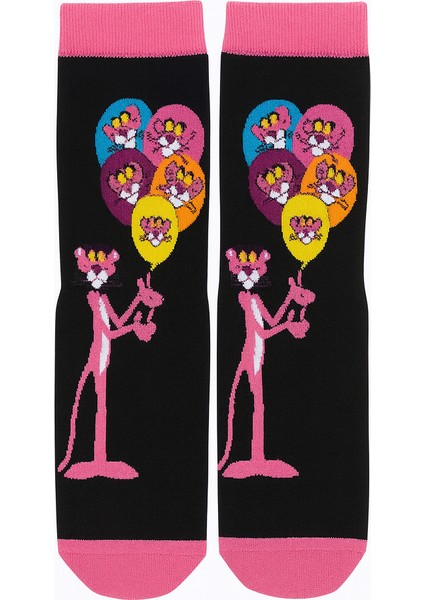 Pembe Panter Renkli Çorap