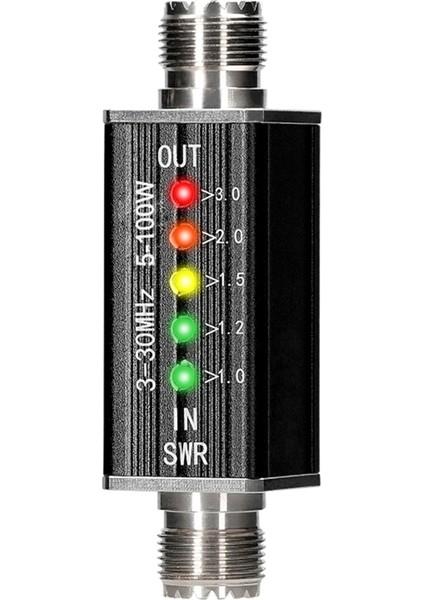 LED Swr Metre 3-30MHZ Frekans Kısa Dalga Duran Dalgalar 5 LED M Dişi Arayüzü (Yurt Dışından)