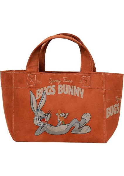 Kadın Vegan Turuncu Medium Tote Bag - Warner Bros Bugs Bunny Chill Bunny Tasarım fiyatları