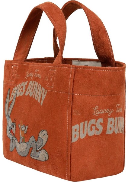 Kadın Vegan Turuncu Medium Tote Bag - Warner Bros Bugs Bunny Chill Bunny Tasarım modelleri