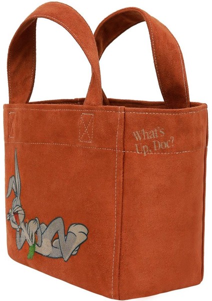 Kadın Vegan Turuncu Medium Tote Bag - Warner Bros Bugs Bunny Chill Bunny Tasarım indirimleri