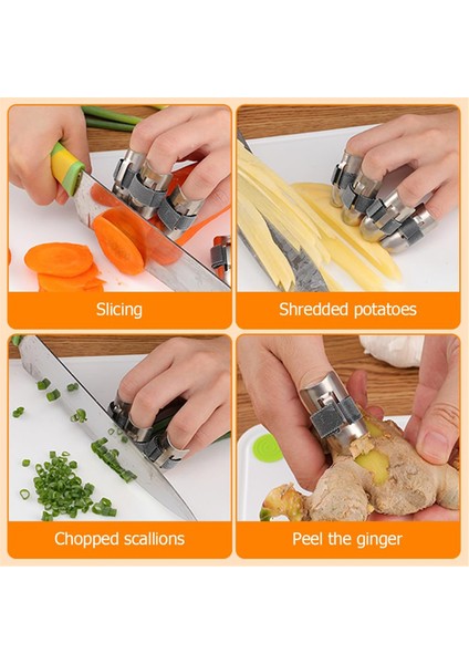 10PCS Parmak Koruyucular Gıdaları Kesmek Için Parmak Korumaları Çok Fonksiyonlu Paslanmaz Çelik Parmak El Koruyucusu Aletler (Yurt Dışından) fiyatları