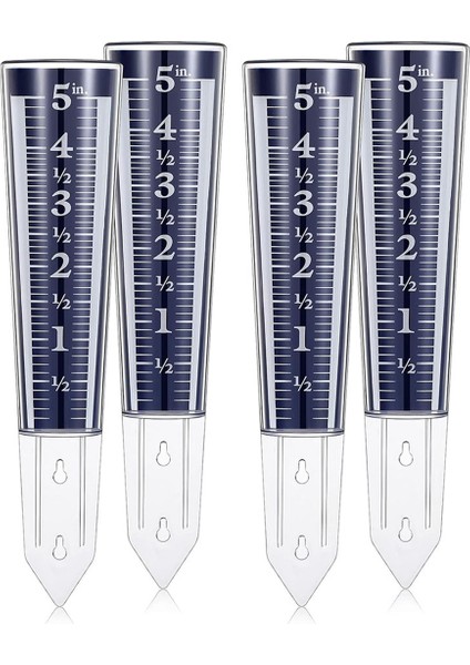 4 Adet 5 Inç Kapasiteli Yağmur Göstergesi Dış Mekan Okunması Kolay Akrilik Yağmur Göstergeleri, Yağışları Ölçün ve Izleyin (Yurt Dışından)