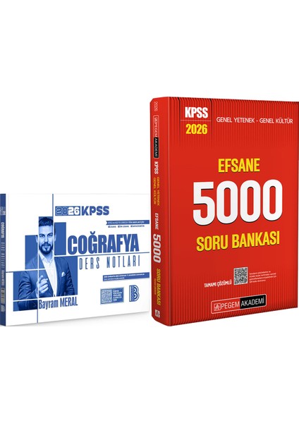 2026 Kpss Efsane 5000 Tamamı Çözümlü Soru Bankası - 2026 Kpss Coğrafya Ders Notları
