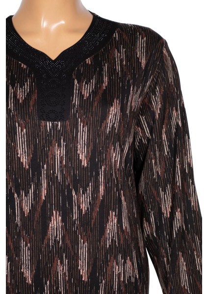 Hesna Kadın Minel Battal Beden Kuplu Boydan Siyah Elbise Desen 31 modelleri