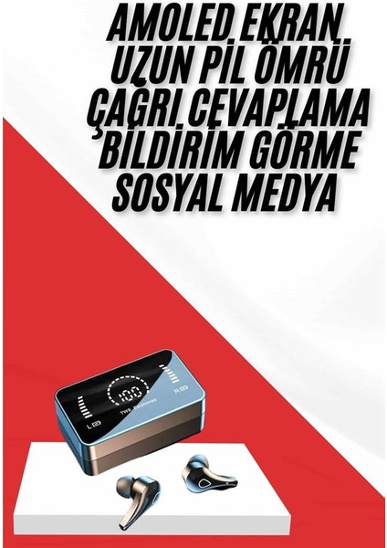 bulurum tws bluetooth kulaklık aynalı kulaklık dijital göstergeli dokunmatik kontrol