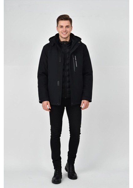 Erkek Kapüşonlu Spor Mont 2 Parça Regular Fit 3361 BGL-ST04901