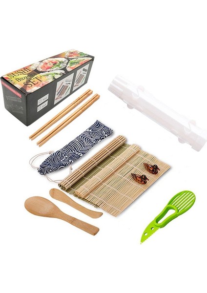 1 Set Suşi Yapım Seti Suşi Kalıp Rulo Seti Sebze Et Rulo Bambu Mat Kendin Yap Mutfak Aletleri Aksesuarları (Yurt Dışından)