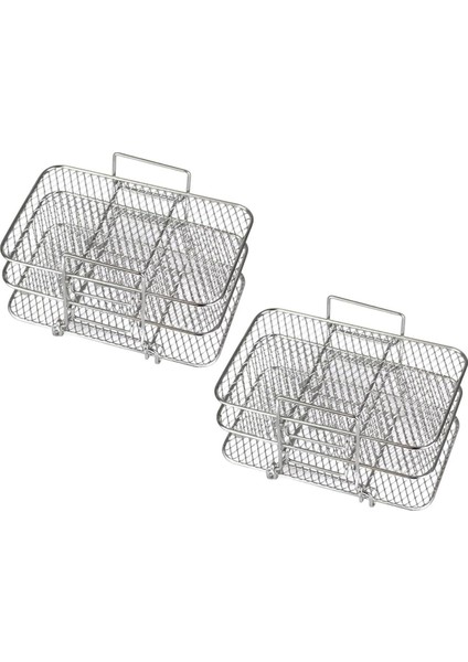 2 Adet Hava Fritöz Rafı Hava Fritözü Çok Katmanlı Çift Sepetli Hava Fritözü Aksesuarları Paslanmaz Çelik Izgara Rafı Pişirme (Yurt Dışından)