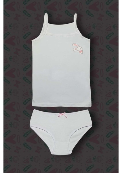3'lü Kız Çocuk Pamuklu Tavşan Baskılı Çamaşır Takımı fiyatları