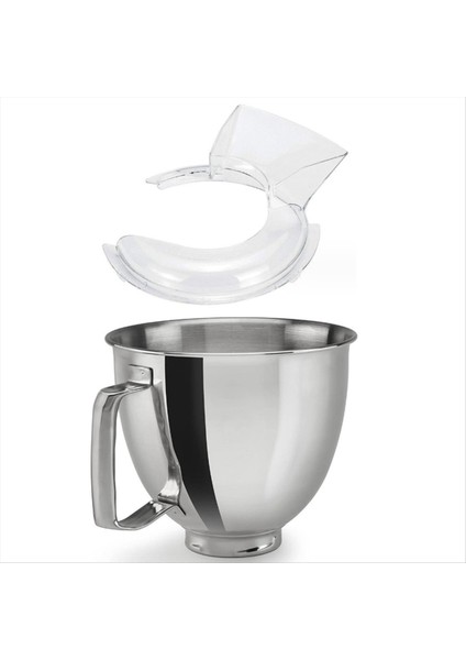 4,5-5qt Eğimli Kafalı Stand Mikser Aksesuarları Için Karıştırma Kabı + Boşaltma Kalkanı Braketi Bulaşık Makinesinde Yıkanabilir (Yurt Dışından)