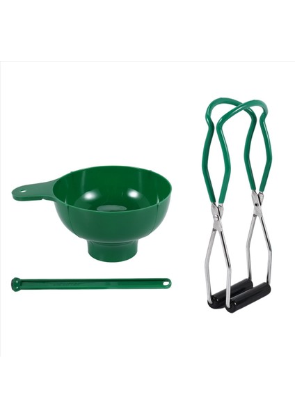 Konserve Seti Kavanoz Kaldırıcı Geniş Ağızlı Konserve Hunisi Kapağı Çubuğu Konserve Kavanozları Için Haşlanmaya Karşı Korumalı Mutfak Aletleri (3 Adet, Yeşil) (Yurt Dışından)